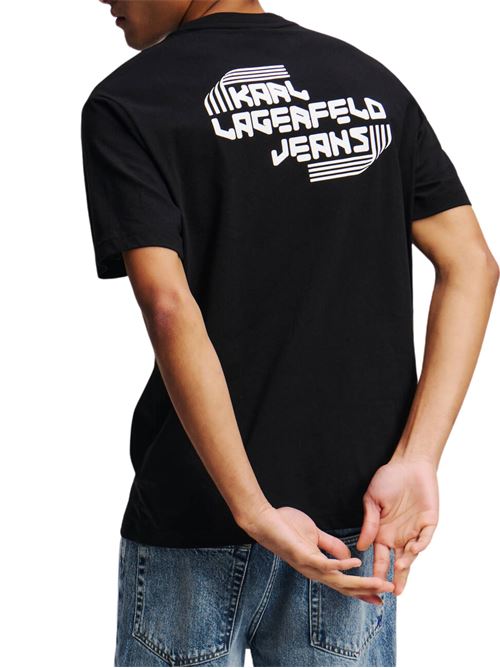 T-shirt uomo nera in cotone Karl Lagerfeld jeans | A2M17040999